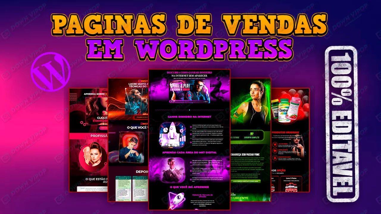 Pacote de Páginas de Vendas para WordPress 100% Editáveis